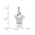 thumbnail image 2 of 14k White Gold Small Boy with Hat on Left Engravable Charm, 2 of 3