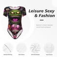 thumbnail image 4 of Gaeub Monstrous Cartoon Characters Print Women's Short Sleeve One Piece Swimsuit Sexy High-Waisted Bodysuit Bathing Suit for Swimming, Beach, Sports-Small, 4 of 7