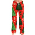thumbnail image 2 of Trgacdwlo Christmas Pj Pants Women Snowflake Snowman Drawstring Lounge Pants Women Xmas Comfy Wide Leg Pj Bottoms for Women for Holiday, 2 of 4
