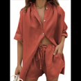 thumbnail image 1 of Conjunto de Chándal de 2 Piezas para Mujer, de Verano, con Top de Corta y Pantalones Cortos. Rojo Ladrillo M, 1 of 9