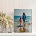 thumbnail image 2 of Mother Daughter Beach Walk Canvas Wall Art，Kitchen Bathroom Decor for Living Room Bedroom Hallway, 2 of 8