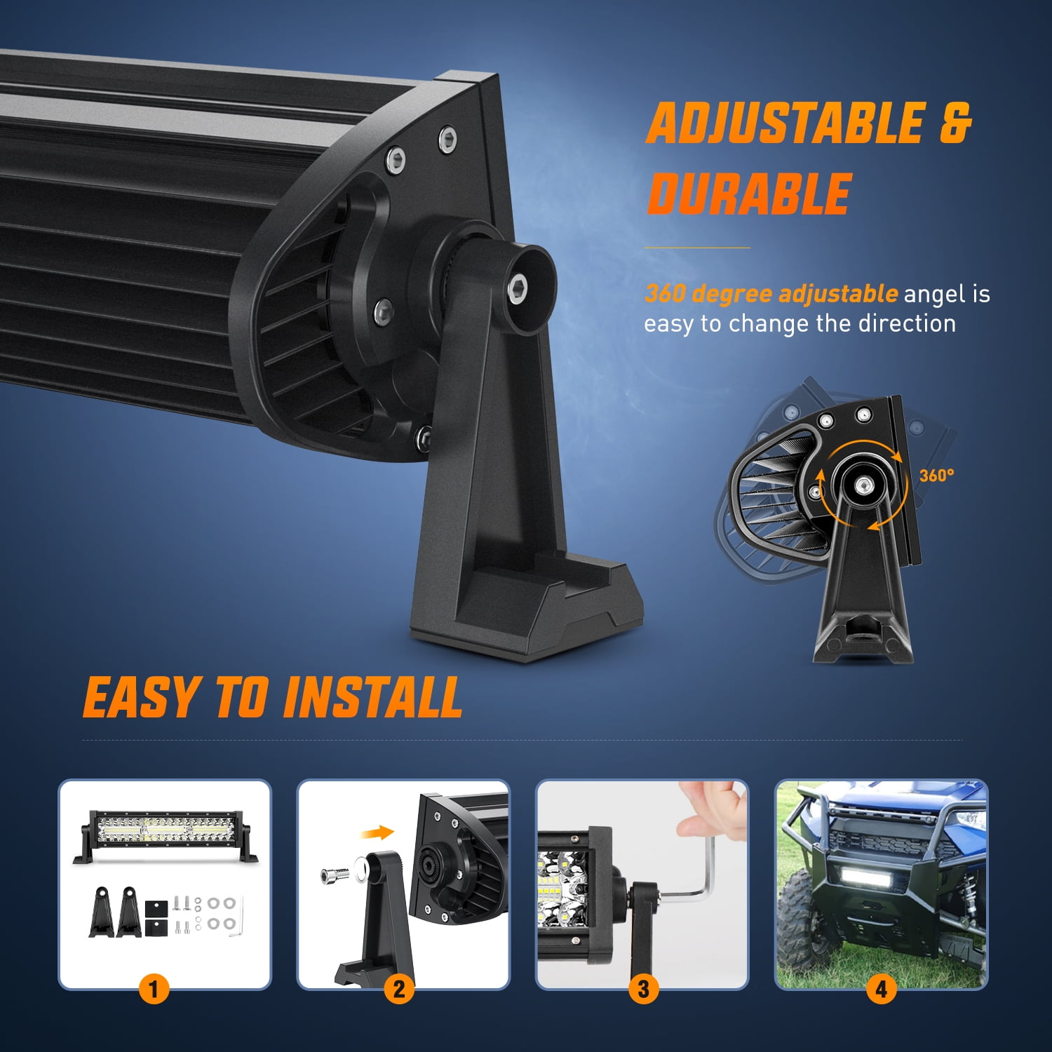 Nilight 13.5 Inch LED Light Bar, Triple Row Spot Flood Combo, Offroad Driving Fog Work Light for Truck SUV ATV