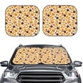 thumbnail image 2 of Xecao Coffee Bun Hot Dog for Foldable Car Sun Shades (2-Pack) offer sun protection with an easy-fold design for convenient windshield shading., 2 of 7