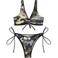 thumbnail image 2 of Dreamtimes Cool Camouflage Women Two Piece Swimsuit Sexy Swimwear Triangle Bikini Sets, X-Large, 2 of 7
