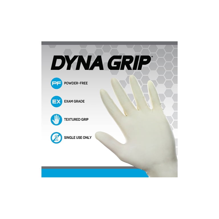Dyna Grip 650-1003 Powder-Free Exam Grade Latex Disposable Gloves