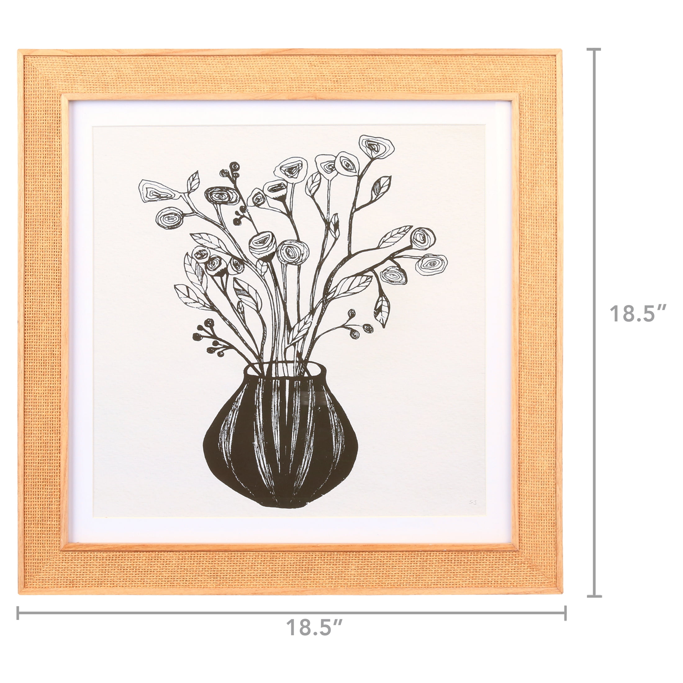 Home Decor Collection Crystal Art Gallery Rattan Floral Wall Art Natural Boho Home Decor