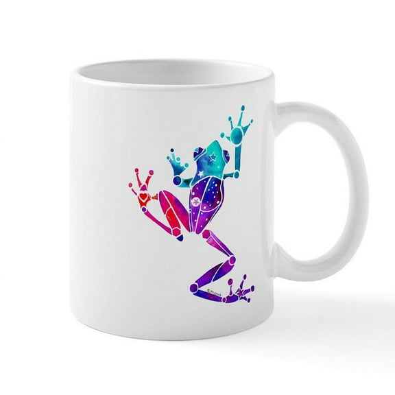 CafePress - Crazy Purple Tree Frog Mug - 11 oz Ceramic Mug - Novelty Coffee Tea Cup