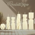 thumbnail image 2 of 6 Pcs Pillar Candles Modern Aesthetic Ribbed Decorative Candle Set Cute Soy Wax Scented Ribbed Decor for Home(White,2.36-6.89 Inch), 2 of 13