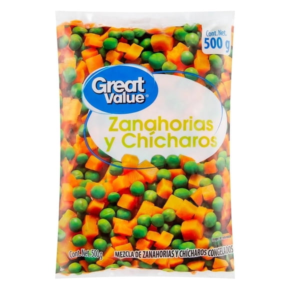 Zanahorias y chícharos Great Value congelados 500 g