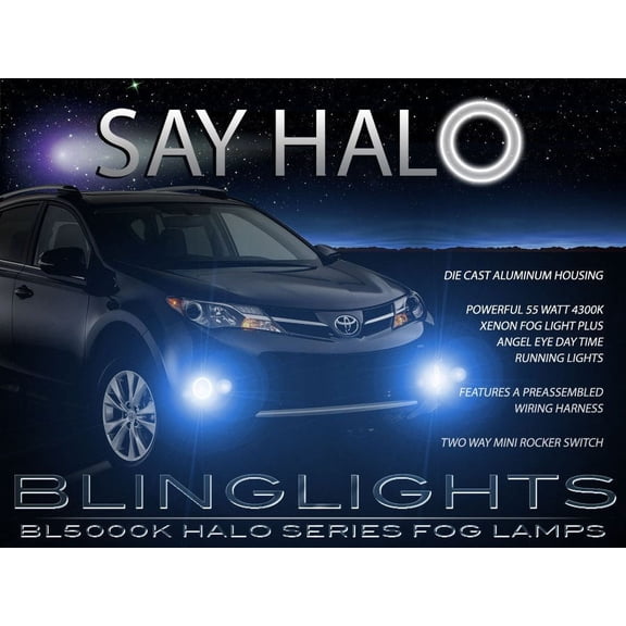 Halo Fog Lamps Driving Lights For 2013 2014 2015 Toyota Rav4
