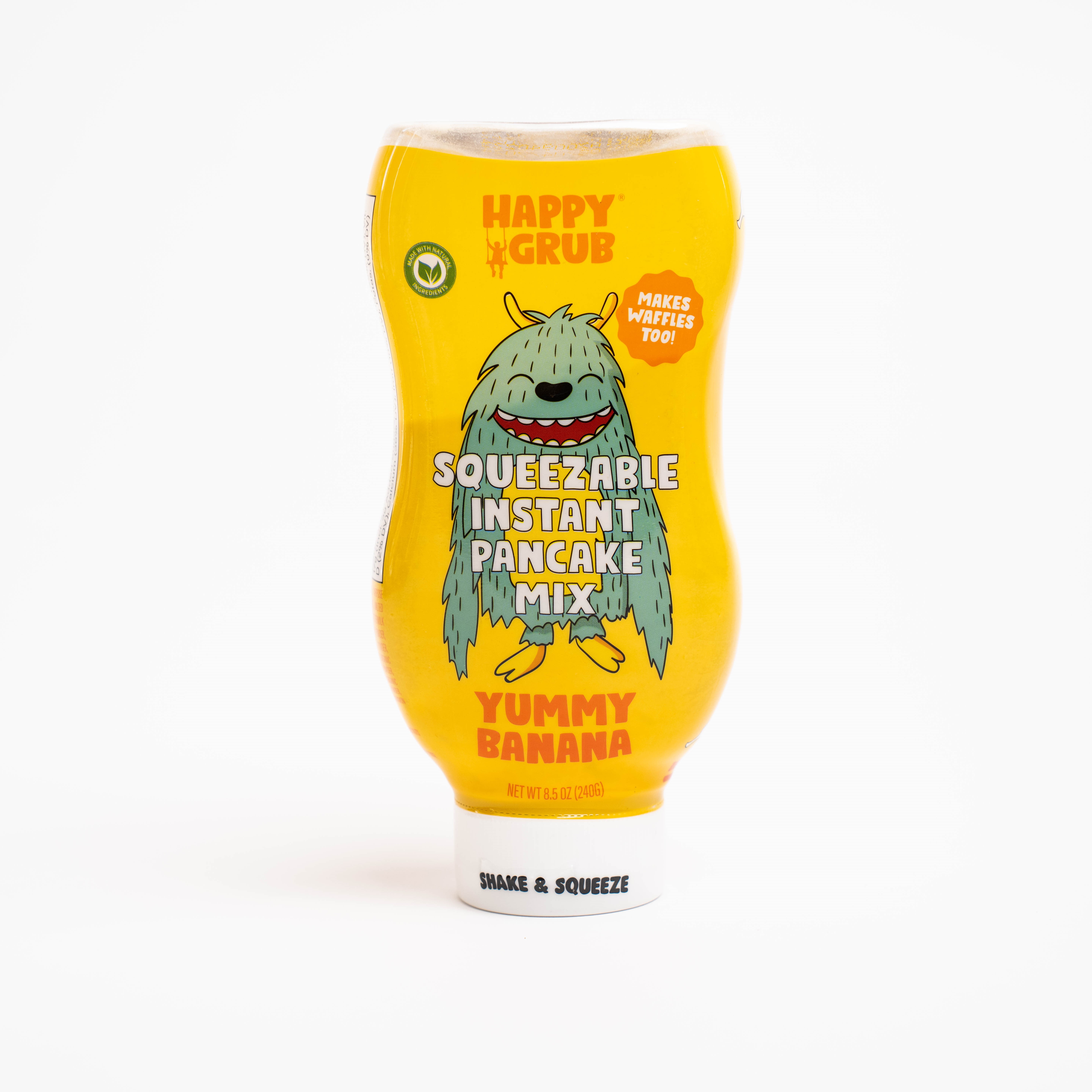 Happy Grub Squeezable Instant Pancake Mix, 8.5 oz., Yummy Banana