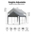 thumbnail image 2 of Garvee 20'x 10'x 11' Windproof Carport Top Replacement Cover, Heavy-Duty, Grey, 2 of 7