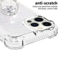 thumbnail image 3 of Funda para iPhone 12 Pro con Brillo Líquido Flotante, Purpurina, Parachoques y Anillo Giratorio Soporte, 3 of 5