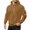 Brown, variant on Men Hoodie Pullover Hooded Elbow Patch Detail Front Kangaroo Pocket Drawstring Hood Thick Fleece Relaxed Fit Long Sleeve Sweatshirt,Size:S