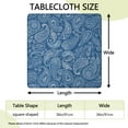 thumbnail image 2 of Blue Pioneer Flower and Paisley Pattern Square Fitted Tablecloth with Elastic Edge,Square Table Cover,Washable Elastic Table Cover for Home Kitchen Party Decor 36"x36", 2 of 6