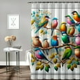thumbnail image 2 of JRXY Birds on Tree Branches Picture Giclee Prints Grey Shower Curtain - Multiple Sizes White, 2 of 6