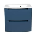 thumbnail image 3 of Modern Wall-Mount Bathroom Vanity with Washbasin | Delux Blue Matte Collection | Non-Toxic Fire-Resistant MDF-28+12R-Omega Collection 40", 3 of 6