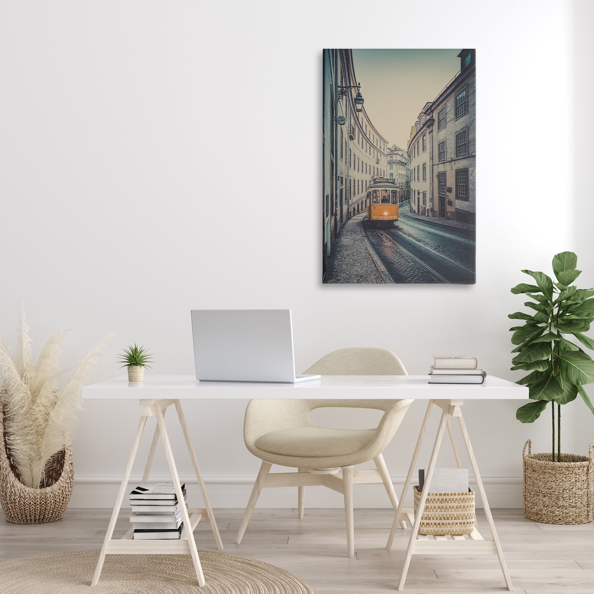 Stupell Industries Trolley Car Cityscape Town & City Photography Gallery Wrapped Canvas Art Print Wall Art, 24 x 36