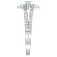 thumbnail image 3 of Brilliance Fine Jewelry 1 Ct Lab Grown Diamond Composite Halo Engagement Women's Ring Sterling Silver, 3 of 6