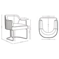 thumbnail image 3 of Manhattan Comfort Raya Dining Armchair with Solid Wood Frame in Taupe- Set of 2, 3 of 10