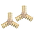 thumbnail image 4 of Uxcell 12mm or 1/2" ID Brass Barb Fitting Y-Shaped 3Way Barb Hose Fitting 2pcs, 4 of 5