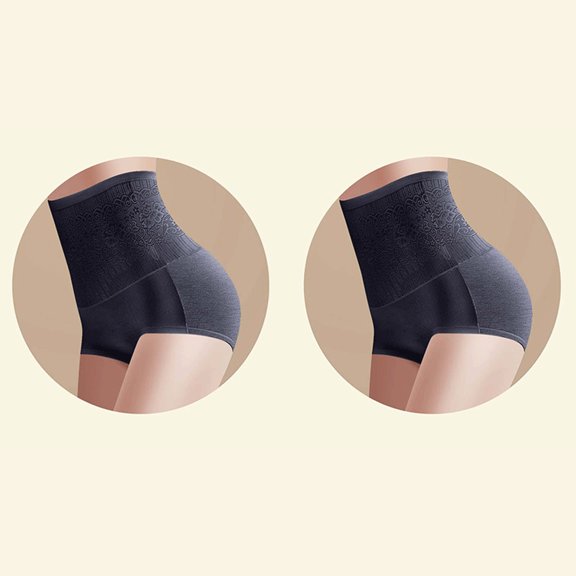 HUPOM Matching Underwear Girls Underwear High Waist Casual Tie Comfort Waist Black XL