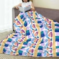 thumbnail image 4 of Colorful Fish Swimming Pattern Throw Blanket, Super Soft Anti-Pilling Flannel Bed Blankets, 60"x50", 4 of 8