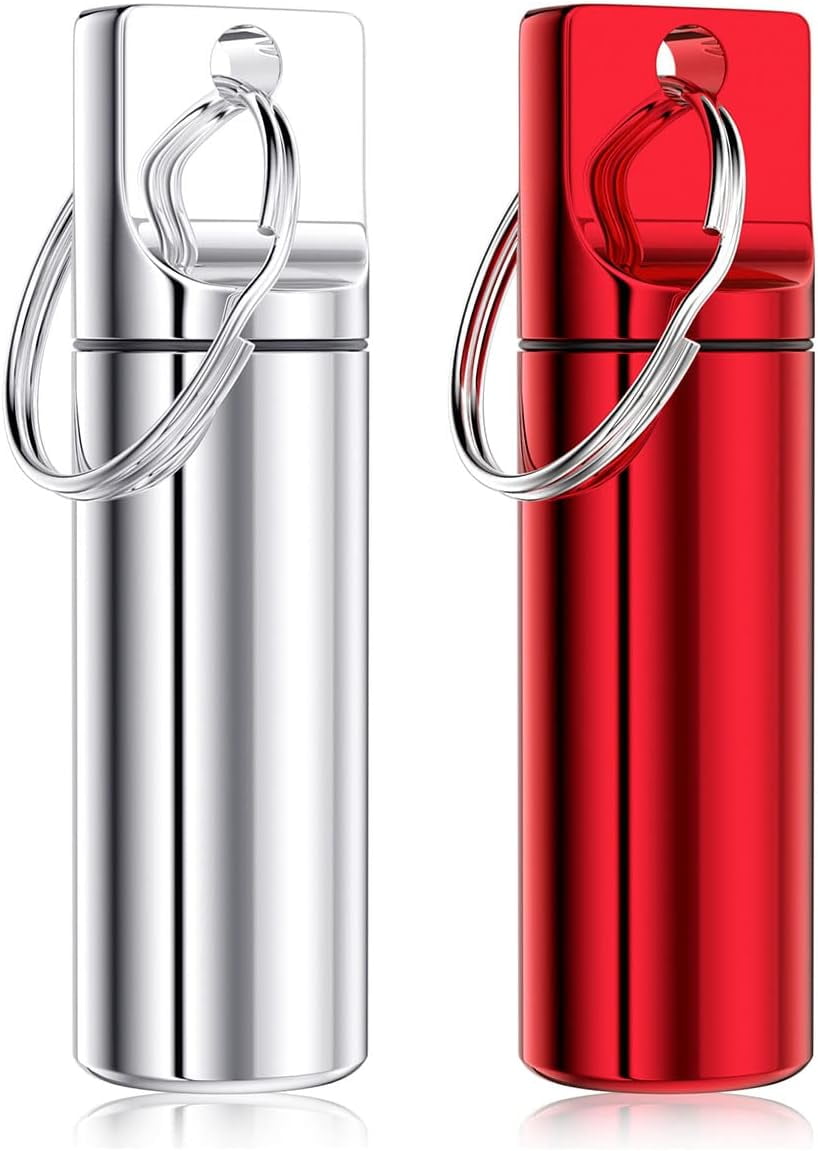 Pill Holder Keychain, Pill Box for Purse, Portable Pill Organizer