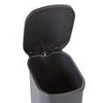 thumbnail image 3 of Bathroom Small Plastic Rectangular Trash Can with Steel Pedal Step, Black, 6 Liters, 3 of 6