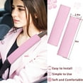 thumbnail image 6 of Leather Steering Wheel Cover for Women Cute Car Accessories Set of 10 Includes Seat Belt Shoulder Pads Seatbelt Covers Cup Holders Start Button Ring Sticker Air Vent Clip Car Accessories(Pink), 6 of 7