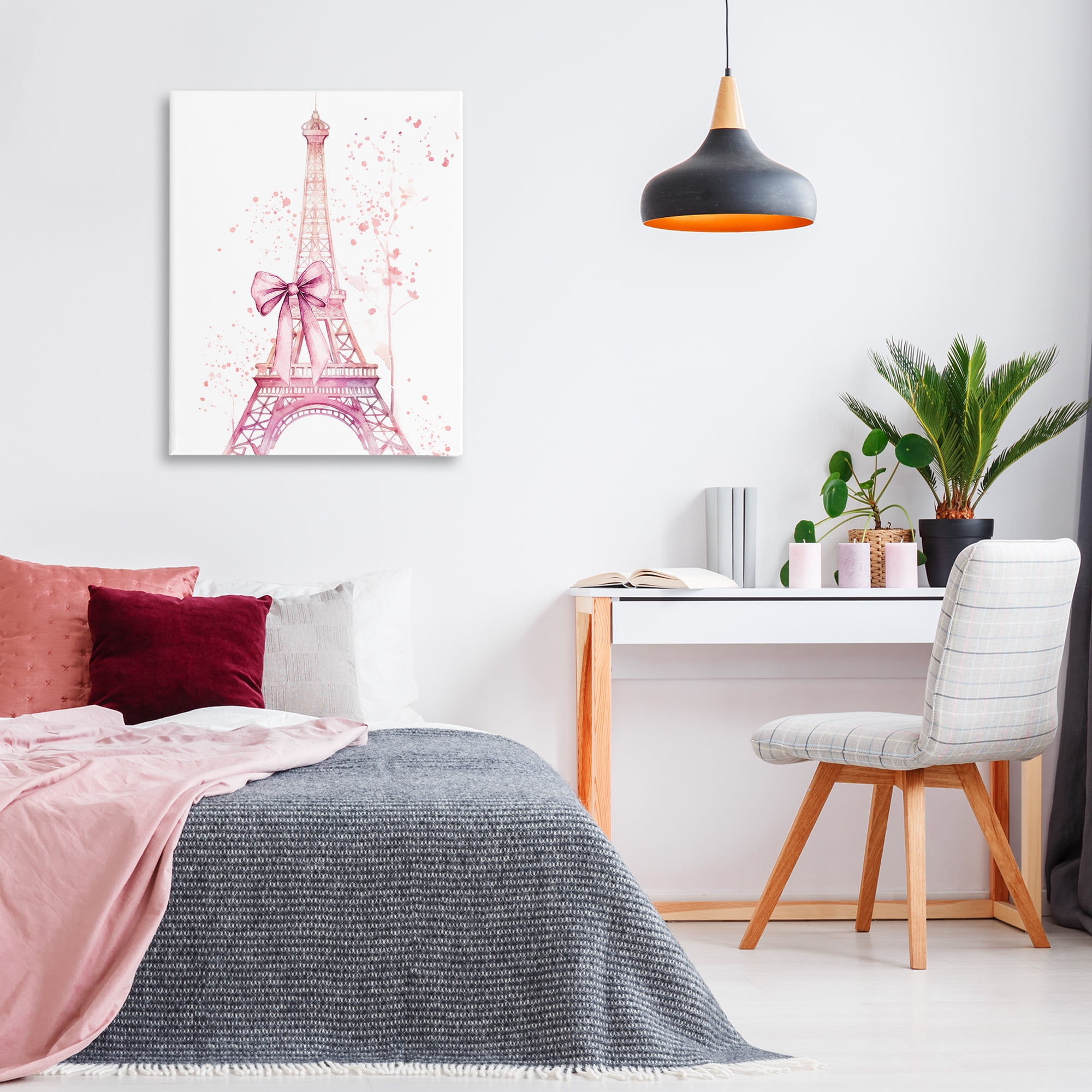 Bow Bedecked Paris Tower Canvas Wall Art, design by Kim Allen