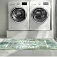 thumbnail image 4 of MeyJey Farmhouse Kitchen Rug Set, 3 Piece Non-Slip Kitchen Mat Machine Washable Runner Rug for Home Floor and Living Room, Washed Teal/Brown, 4 of 14