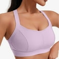 thumbnail image 5 of Ohufall Sports Bras for Women Solid Casual High Impact Wirefree Yoga Bra Criss-Cross Back Soft Support Full Coverage Bra Gathering Shockproof Gym Workout Bra, 5 of 7