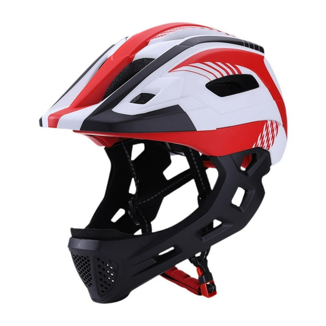 Colaxi Casque de Vélo pour Enfants Casque de Cyclisme Casque Intégral Équipement de Protection Casquette Résistante aux Impacts Casque de Vélo de Montagne pour Planche à Roulettes BMX Blanc Rouge