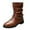 Brown, variant on Fesfesfes Faux-Leather Boots for Women Winter Boots For Women Shoes Low-Heel Comfortable Outdoor Non-Slip Outdoor Mid-Calf Boots 6(37)