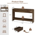 thumbnail image 6 of Aufeile Curved Console Table, 55" Farmhouse Entryway Table with 3 Drawers and Open Shelf, Sofa Table Behind Couch, Wooden Entry Table for Entrance, Living Room, Hallway, Walnut, 6 of 8