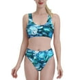 thumbnail image 2 of Picia Blue Kyanite Women's High Waisted Bikini Scoop Neck Swimsuit Two Pieces Bathing Suit-, 2 of 8