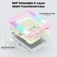 thumbnail image 3 of Dteck Full Body Protection Case for iPad Air 11 inch 2025/2024,Heavy Duty Protective Case 360° Rotating Kickstand with Screen Protector/Shoulder Strap/Pencil Holder for iPad Air 11" M3/M2,Rainbow/Pink, 3 of 8