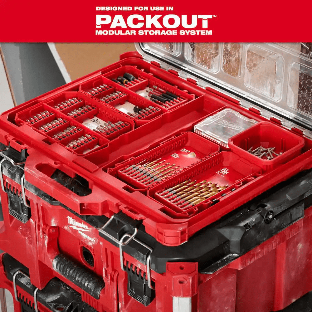 Milwaukee SHOCKWAVE Impact-Duty Alloy Steel Drill Bit Set, 100 Pieces