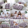 thumbnail image 5 of 3 Piece Purple Black Plaid Duvet Cover Set Twin Size, Microfiber Comforter/Quilt Cover with Corner Ties and 2 Pillowcases, Farmhouse Purple Black Checkered All Season Soft Bedding with Zipper Closure, 5 of 8