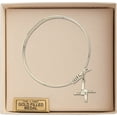 thumbnail image 3 of 6 1/4 inch Round Eye Hook Bangle Bracelet w/ St. Brigid Cross in Gold-Filled, 3 of 3