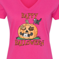 thumbnail image 4 of Inktastic Happy Halloween Kittens in a Pumpkin Women's V-Neck T-Shirt, 4 of 5