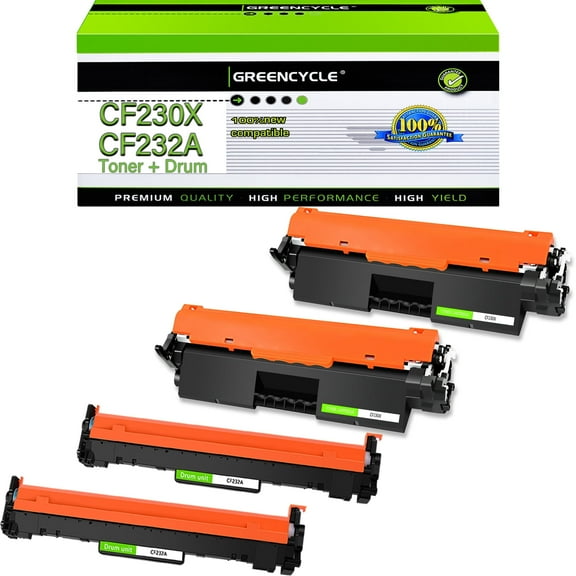 greencycle Compatible Toner Cartridges & Drum Replacement for HP 30x Toner & 32A Drum Unit Use for LaserJet Pro MFP M227fdw M227fdn M227sdn M203dn M203dw M203d(2 Drum   2 Toner)