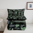 thumbnail image 5 of Catabedysis Camo Camping Twin Comforter Sets,Wildlife Camper Pattern Bedding Set For Boys,Green Grey,Black Reversible,2 Pieces,1 Comforter and 1 Pillowcase, 5 of 7