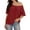 Red, variant on OSOLU Solid Color Women Summer Casual Off Shoulder T-Shirt Short Sleeve Tshirts Tee Fashionable Loose Fit Tops Classic Dailywear