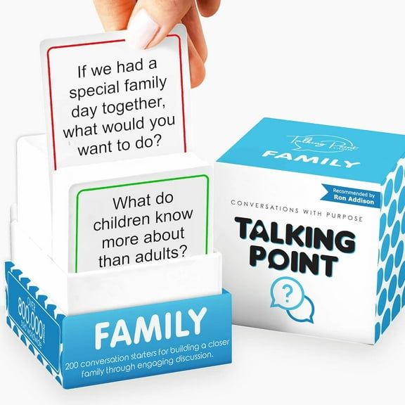 Talking Point 200 Family Conversation Cards - Put Down The Phones & Connect with Family - Get to Know Each Other Better with Meaningful Talk