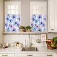 thumbnail image 3 of Blue Purple Curtain Valances Set Flowers Pansy Watercolor Gradient Plant Petals Kitchen Curtains 24&nbsp;inch Length Rod Pocket Valance and Tiers 3 Piece Set Small Bedroom Bathroom Laundry Decor, 3 of 9
