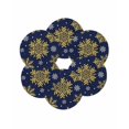 thumbnail image 7 of 15 Inch Round Placemats Set of 6, Navy Blue Christmas Non Slip Heat Insulation PP Table Mats, Winter Xmas Snowflakes Textured Washable Place Mats for Kitchen Dining Party Table Decor, 7 of 7
