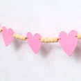 thumbnail image 6 of Lssam Valentine's Day Garland Farmhouse Style with Felt Heart and Wood Bead Banner for Mantel Decor in Neutral Holiday Party Colors (Heart Pink), 6 of 7