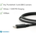thumbnail image 3 of Plugable Thunderbolt 3 Cable 40Gbps Supports 100W (20V, 5A) Charging, 3 of 8